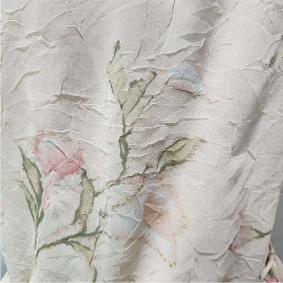 VTG Farouche by Lori Weidner Pastel Peach Floral Button-down Blouse (10) - Picture 4 of 8